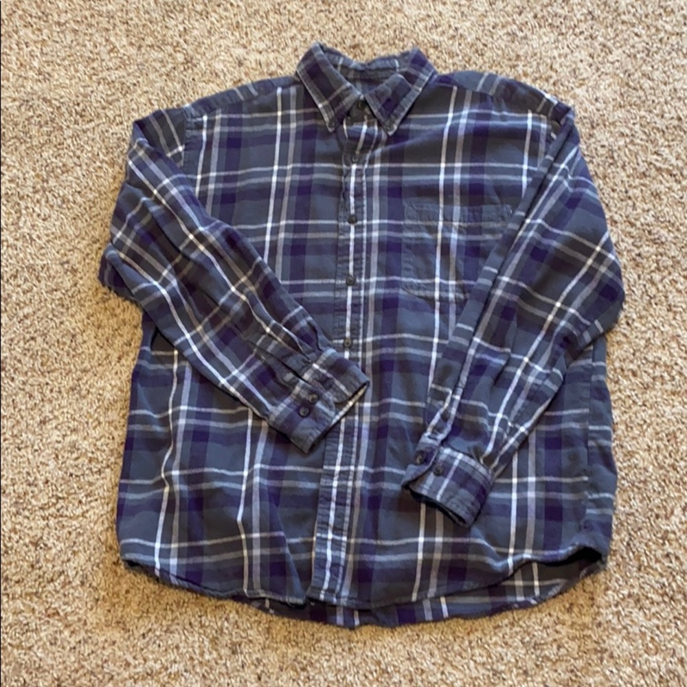 St. John’s Bay Flannel Shirt - Grey/Purple - Large